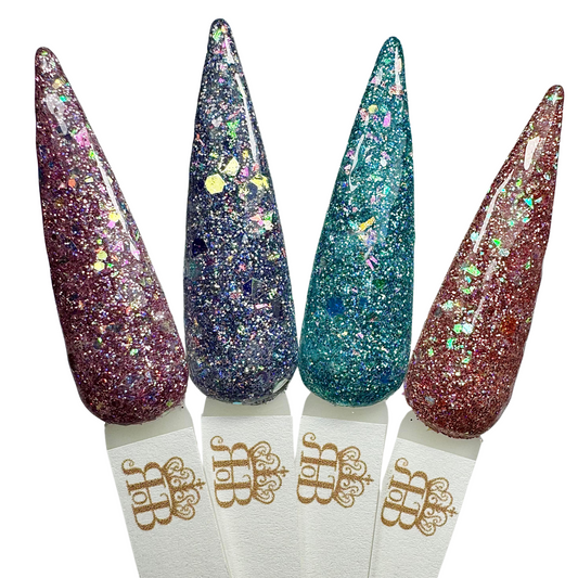 Holographic glitter dip powder set