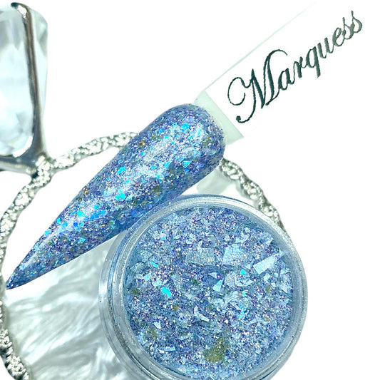 Blue Glitter Dip Powder